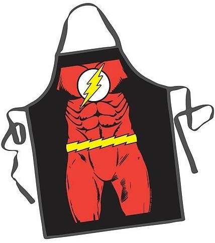 Flash apron super hero black red