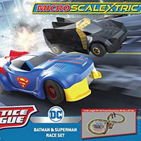 Scalextric Justice League Batman vs Superman alimentado por batería 1:64 DC Comics Superhéroes Slot Car Race Track Set G1151T