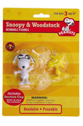 Figuras de Snoppy (Joe Cool) y Woodstock Bendale con ventosas