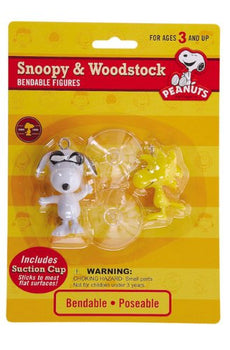 Peanuts - Snoopy (Joe Cool) & Woodstock Bendable Figures with Suction Cups by NJ Croce