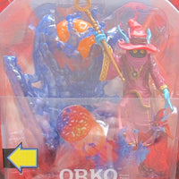 MOTU Masters of The Universe ORKO Heroic 'COURT MAGICIAN' Figure w STAND, "Magical" STAFF, "Magical" ORB LAUNCHER & More (2002)