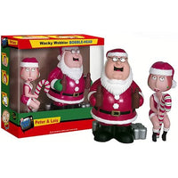 Family Guy - Peter & Lois Christmas Wacky Wobbler Bobblehead Set by Funko SALE