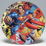 Superman - Reloj de pared redondo de decoupage de 7"