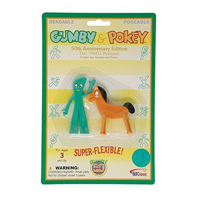 Gumby - Edición del 50 aniversario, Gumby y Pokey Mini Bendable, juego de figuras articuladas