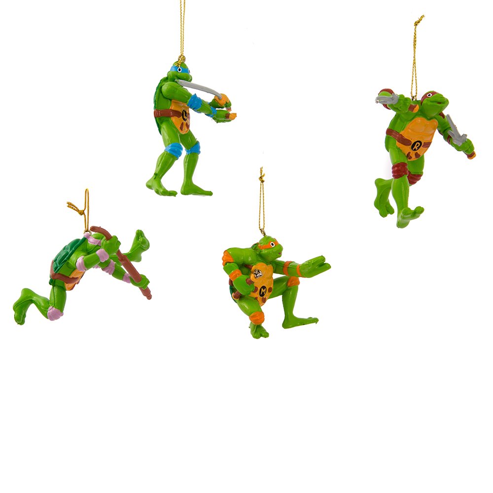 Kurt Adler Teenage Mutant Ninja Turtles Ornament (Set of 4), 2.5 to 3.5"