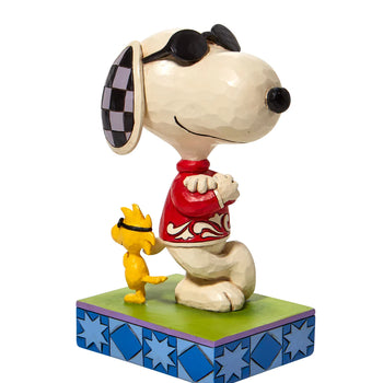 Peanuts - Joe Cool Snoopy and Woodstock Back to Back Figurine from Jim Shore by Enesco D56