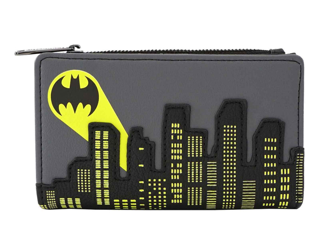 Loungefly x Batman Bat-Signal Gotham City Skyline Flap Wallet