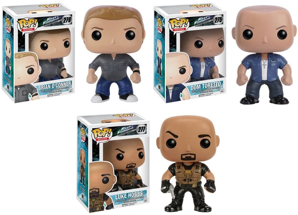 Fast and The Furious: Brian O'Conner, Dom Toretto, and Luke Hobbs Funko Pop!  Review! 