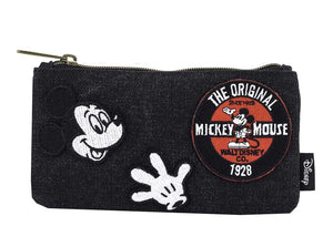 Disney Mickey Mouse Patches Denim Pencil Case by Loungefly