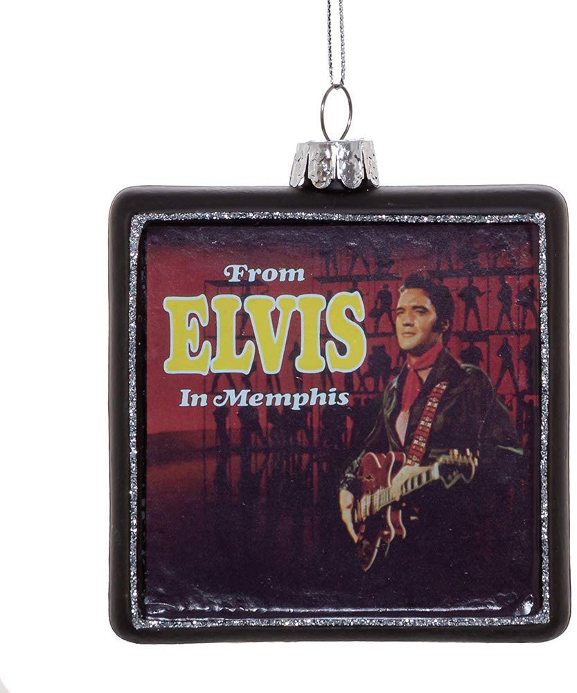 Elvis Presley - Elvis Glass en Memphis Adorno de álbum de 2 caras de Kurt Adler Inc.