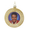 Kurt Adler Elvis Glass Gold Record Hanging Ornament