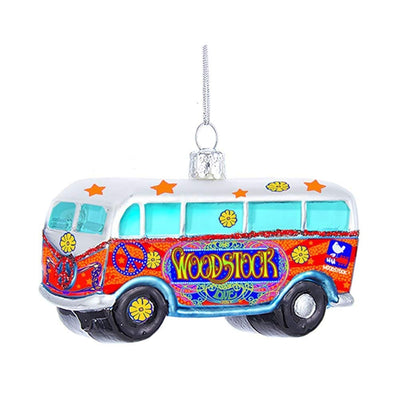 Woodstock Music Festival - Glass Bus Ornament by Kurt Adler Inc.