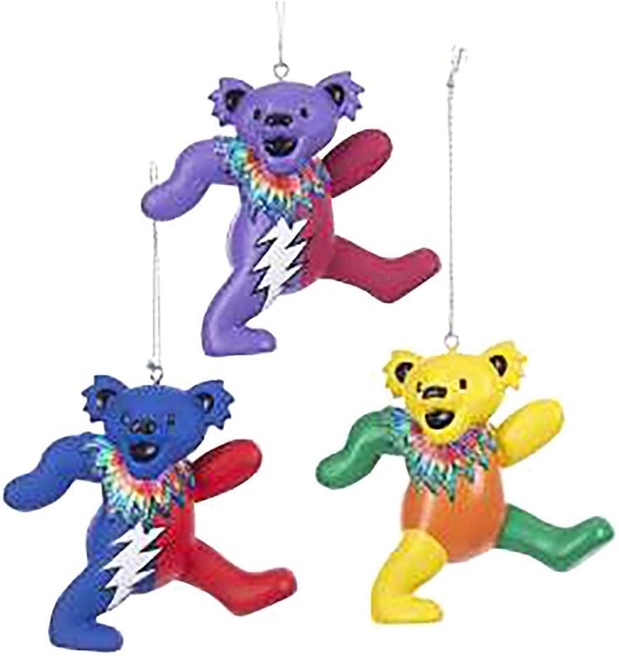 Grateful Dead - Dancing Bear 3-piece set of Ornaments by Kurt Adler Inc.