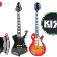 Kiss BAND - Juego de 4 posavasos con forma de instrumento musical
