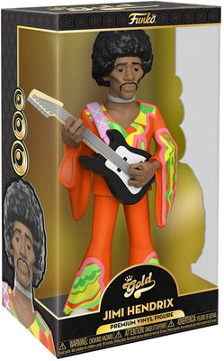 Jimi Hendrix - Jimi en traje psicodélico de neón, figura de vinilo premium GOLD de 12