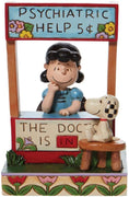 Peanuts - LUCY en la cabina psiquiátrica "El doctor está adentro" Figura de Jim Shore de Enesco D56 