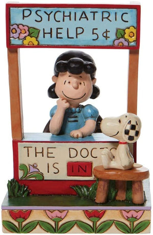 Peanuts - LUCY at Psychiatric Booth "The Doctor is In" Figurine from Jim Shore by Enesco D56