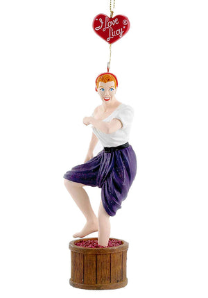 I Love Lucy - Lucy Stomping Wine Graper 5" Ornament by Kurt Adler Inc.