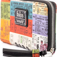 Beatles - Ticket Stubs Pattern Zip Around Wallet by LOUNGEFLY