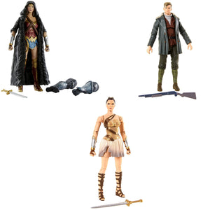 Figuras de acción de DC Multiverse Wonder Woman de Mattel, juego de 3 piezas