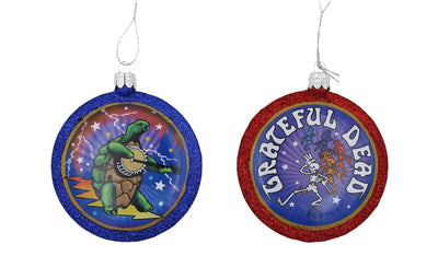 Kurt Adler 86mm Grateful Dead Blow Mold Disc Ornament 2/asstd