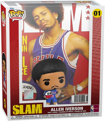 NBA Cover - SLAM:  ALLEN IVERSON Funko Pop! Vinyl Figure in Slam Magazine NBA Book Cover Hard Shell Case
