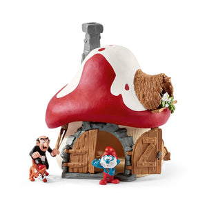 Smurfs House with Papa Smurf and Gargamel & Azrael Action Figure