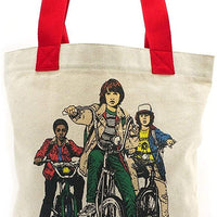 Stranger Things - Characters on Bicycles Canvas Tote Bag by Loungefly