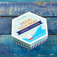 Bon Voyage! Travel Coasters Set Of 4 in a Gift Box by Two's Company