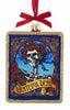 Kurt Adler 4" Red, Gold and Blue Grateful Dead Skull with Roses Glass Christmas Ornament
