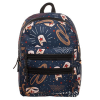 DC Wonder Woman Backpack - Double Zipper Backpack with Wonder Woman Symbols