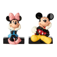 Enesco Disney Ceramics Mickey y Minnie Mouse Salero y pimentero, 3.5", multicolor