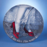Paquete de 6 pantuflas de rubí "If the Shoe Fits, Wear It" del Mago de Oz para decoración de pared/bandejas para servir de 14"