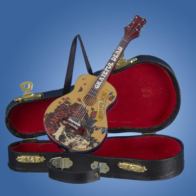 Kurt Adler Grateful Dead Guitar Ornament with Guitar Case, 5.5