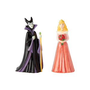 Enesco Disney Ceramics 6001016 Aurora and Maleficent Salt and Pepper Shakers, 3.625", Multicolor