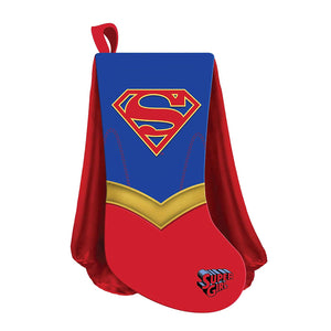 Kurt Adler 19 Inch Supergirl Shield With Cape Christmas Stocking