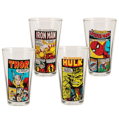 Vandor 26212 Marvel Comics Juego de 4 vasos de 16 oz, multicolor