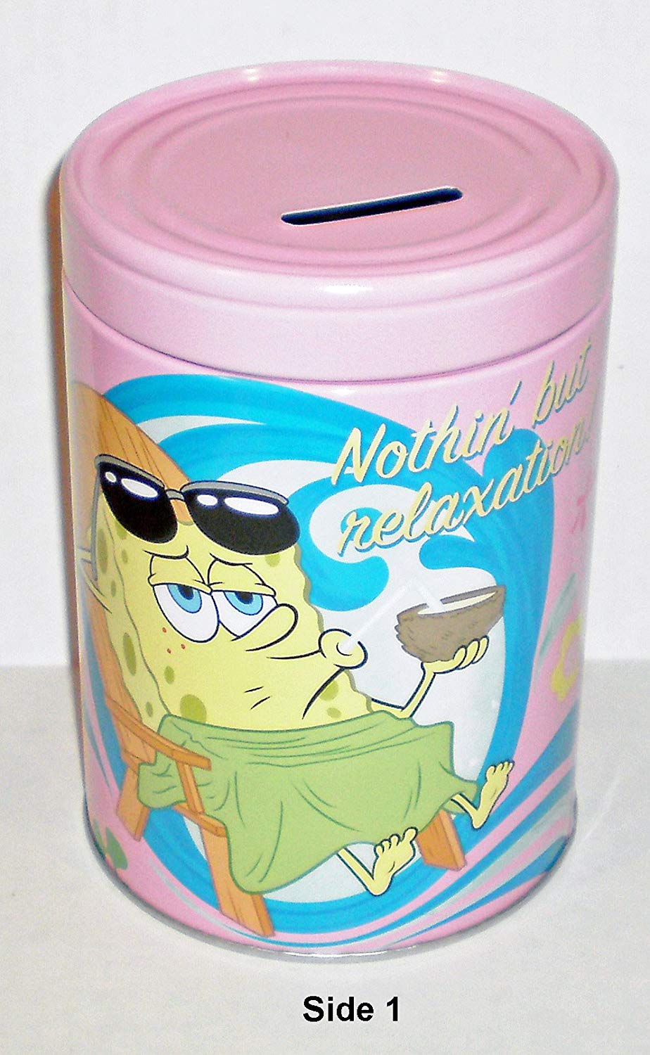 Spongebob Squarepants "Nothing But Relaxation" Round Tin Bank