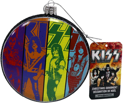 KISS Band  - Blow Mold 2-sided Disc Ornament by Kurt Adler Inc.