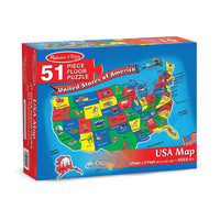Melissa & Doug USA (United States) Map Floor Puzzle, Wipe-Clean Surface, Teaches Geography & Shapes, 51 Pieces, 24” L x 36” W