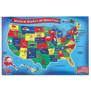 Melissa & Doug USA (United States) Map Floor Puzzle, Wipe-Clean Surface, Teaches Geography & Shapes, 51 Pieces, 24” L x 36” W