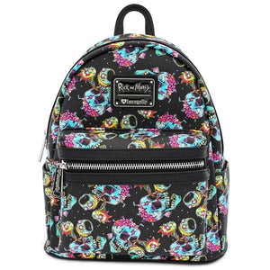Loungefly x Rick and Morty Skull Heads All-Over Print Mini Backpack