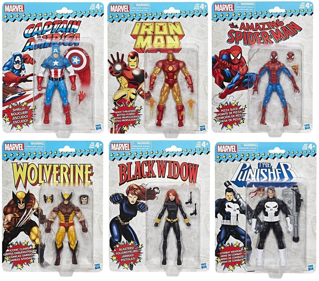 Marvel Legends - Juego de colección completa vintage de 6 figuras de acción de Hasbro