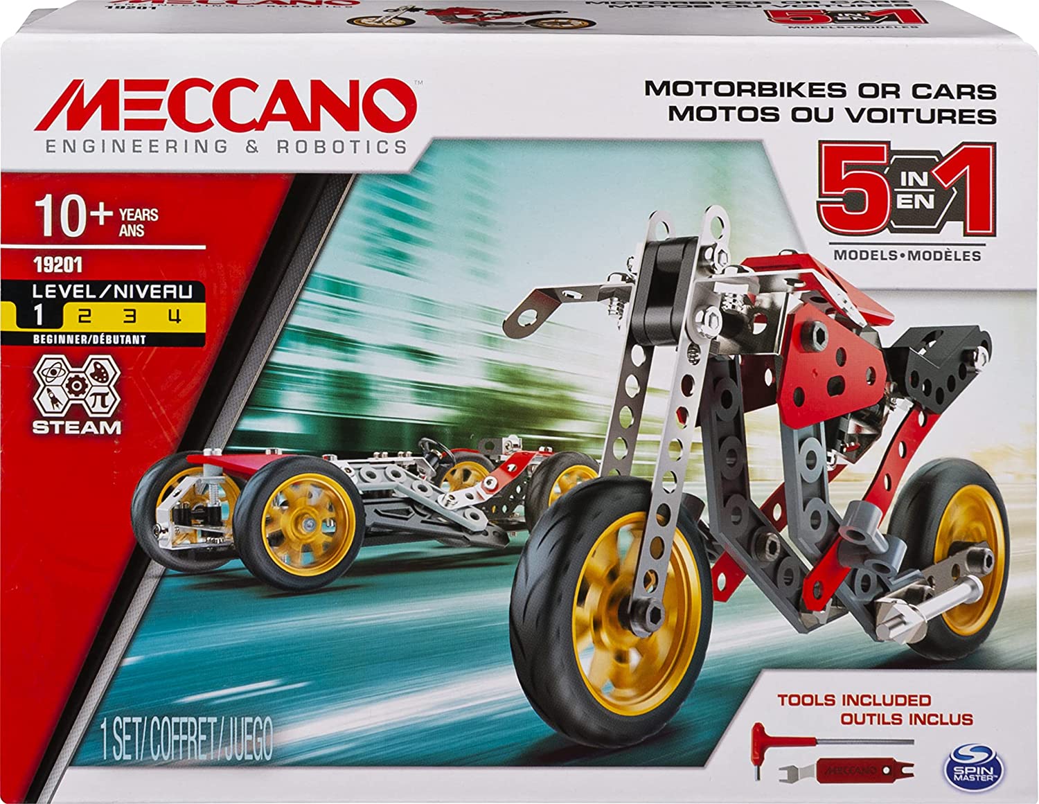早い者勝ち！ MECCANO 5in1バイク＋3in1ブルドーザー お得セット Amazon.com: MECCANO Erector, 5 in 1 Model Building Set
