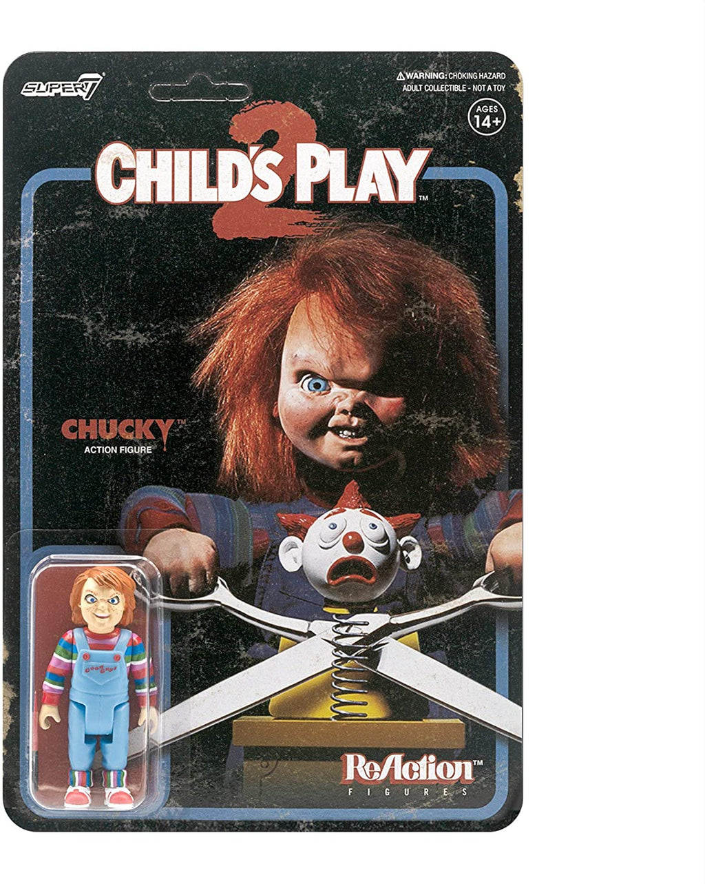 Child's Play 2 - Evil Chucky Figura de reacción de 3 3/4" de Super 7