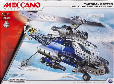 ERECTOR - Conjunto de construcción de helicópteros de combate de helicóptero táctico de Meccano 