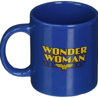 ICUP DC Wonder Woman Embossed Face Ceramic Mug, 20 ounce, Blue
