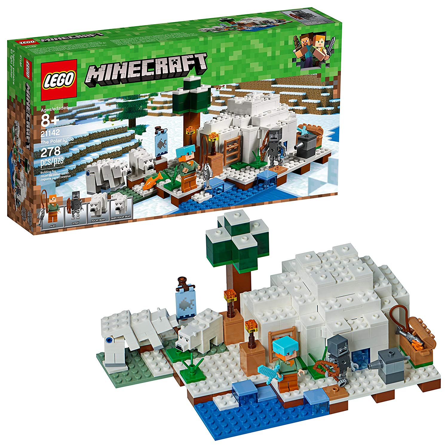 LEGO Minecraft El iglú polar 21142 Kit de construcción (278 piezas