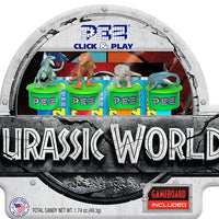 Jurassic World - JW Click &amp; Play Lata de regalo de 4 piezas de PEZ 