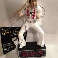 Kurt Adler Elvis Presley White Jumpsuit with Mic Ornament
